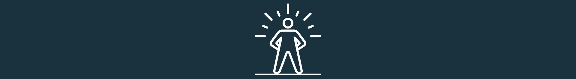 A Quick Guide to Building Confidence in Online Bookkeeping (2). Dark blue background, white graphic of a person with their feet spread apart and hands on hips with 9 white slashes around the head and torso, alternating between long and short in length.
